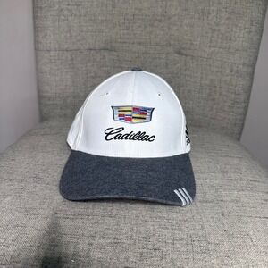 Cadillac Adidas Golf Hat Cap White Charcoal Adjustable One Size Fits Most